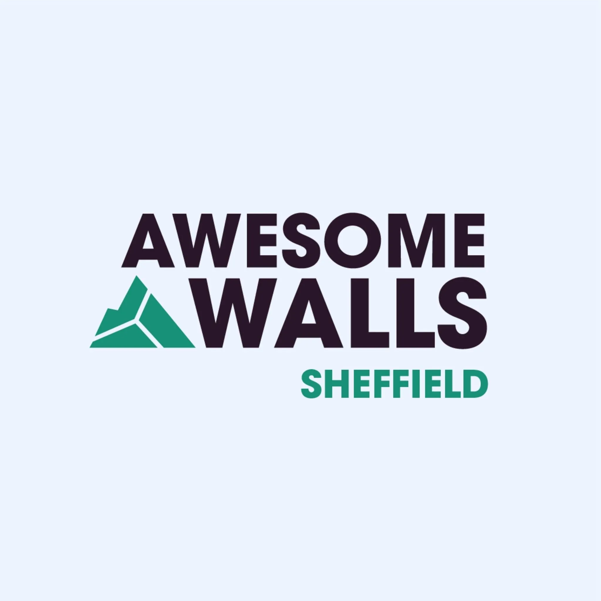 logo for Awesome walls indoor traditions climbing wall in Sheffield, South Yorkshire.