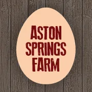 Logo for Aston Springs Farm attraction near Rotherham, pale egg shape with famr name text