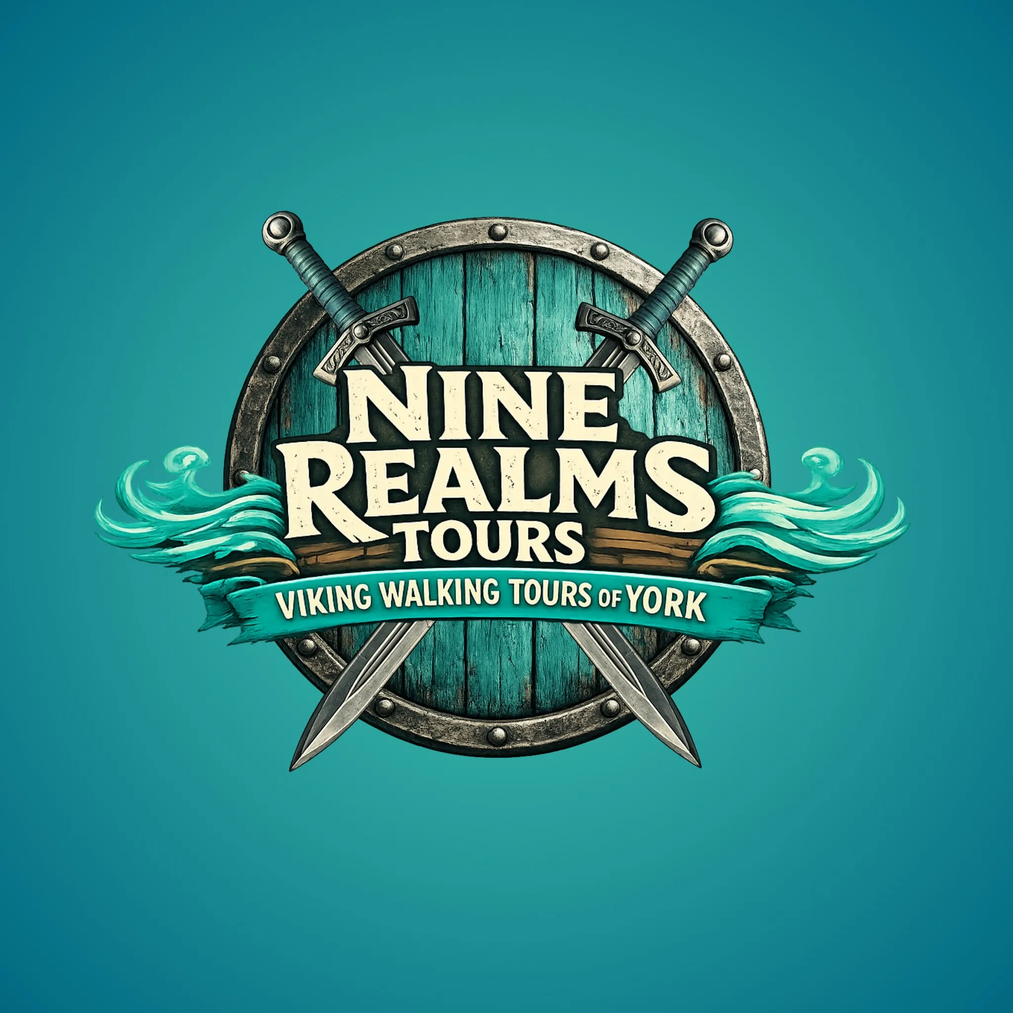 Nine Realms Viking tour logo.