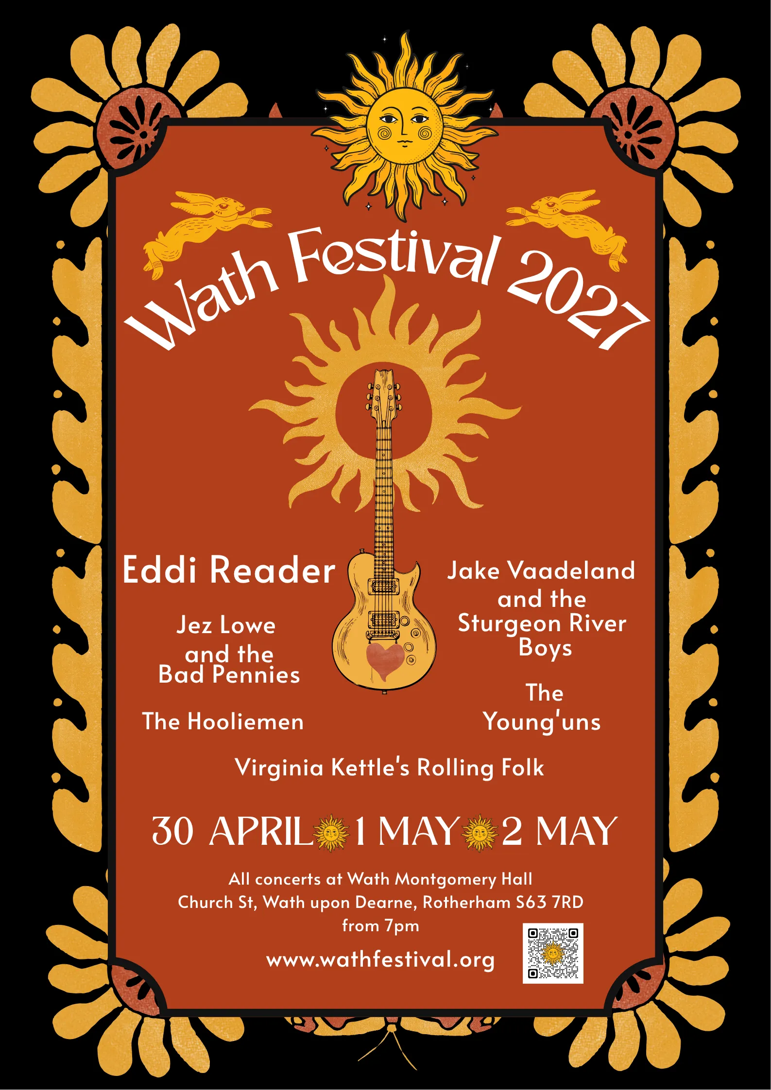 Live folk music performers and community festival crowds at Wath Festival in South Yorkshire