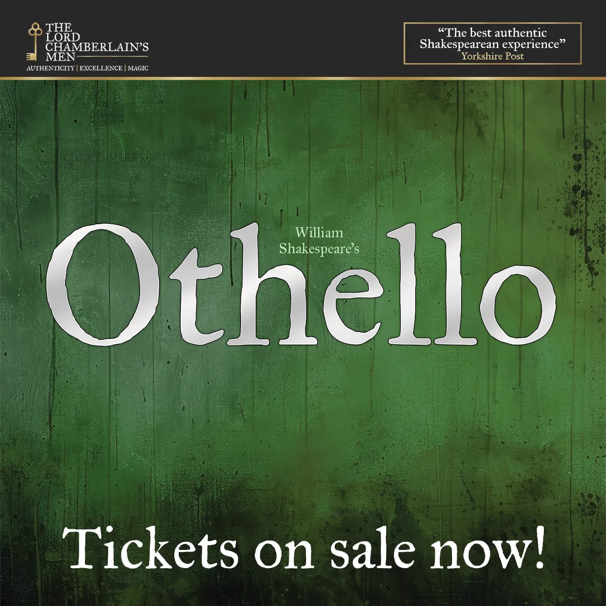 Poster for the production of Othello at Newby Hall in August.