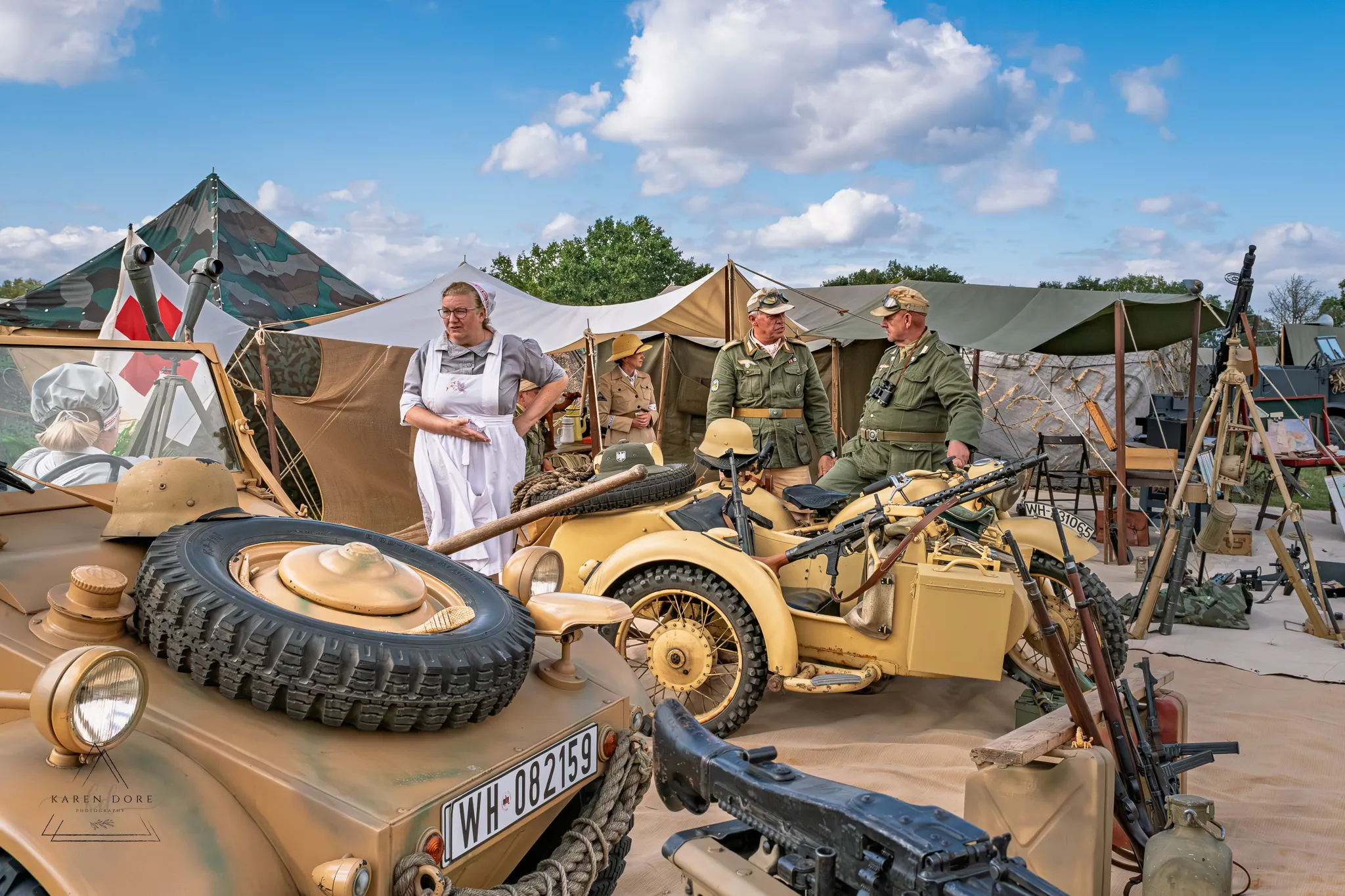 Re-enactors dressed as nurses and soldiers at the Yorkshire Wartime event in Doncaster in August