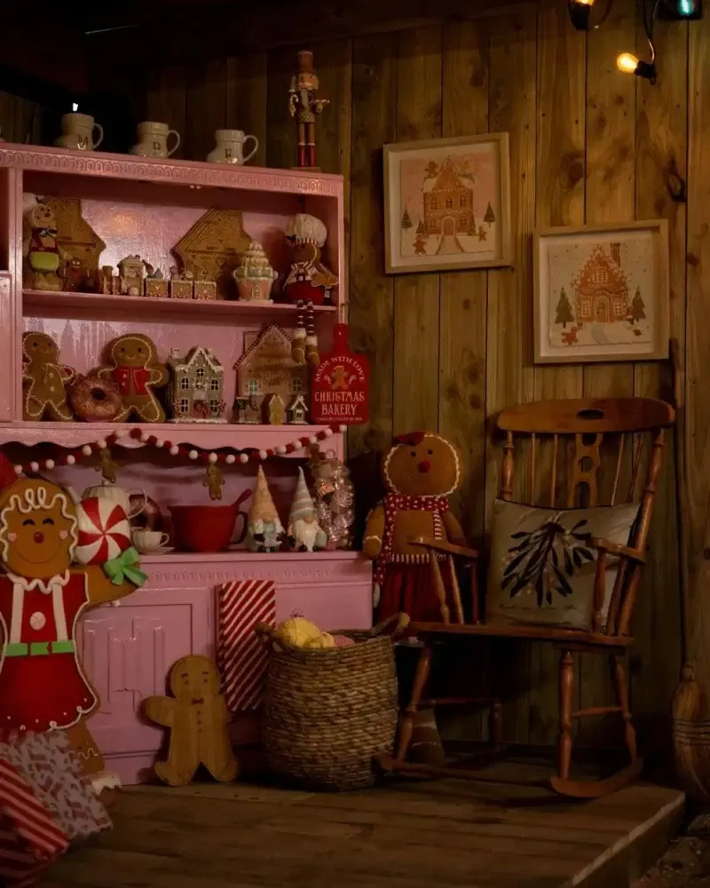 Festive decorations and Santa Grotto setup at Monk Park Farm near Thirsk