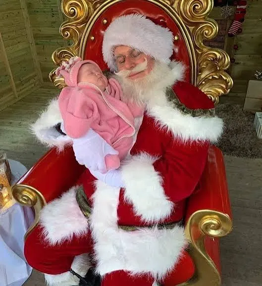 Festive Santa Grotto setup and breakfast table at The Web Adventure Park in York
