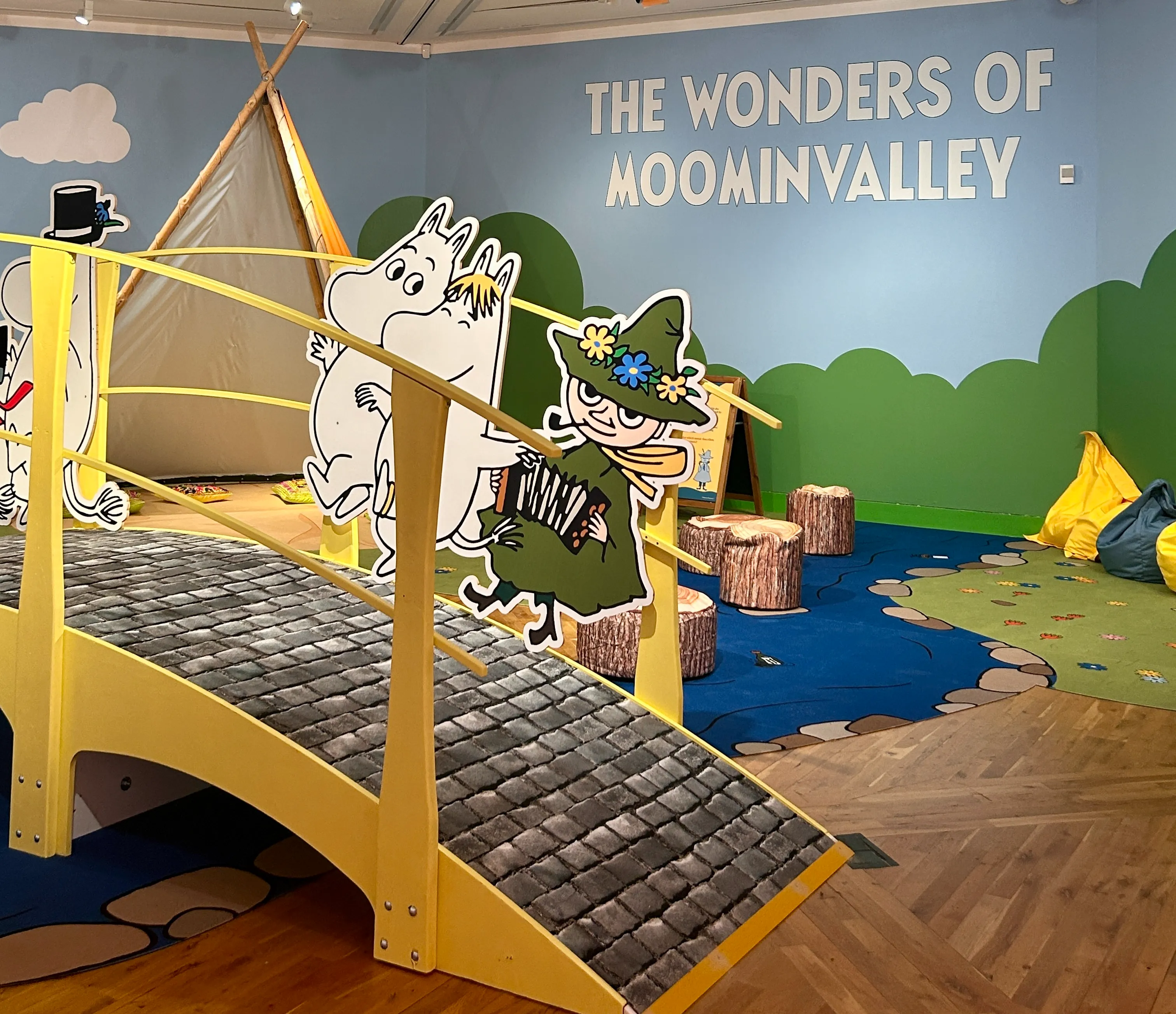 Moomin House, art and stop motion interactive activities at the Wonders of Moominvalley exhibition at Ferens Art Gallery in Hull.