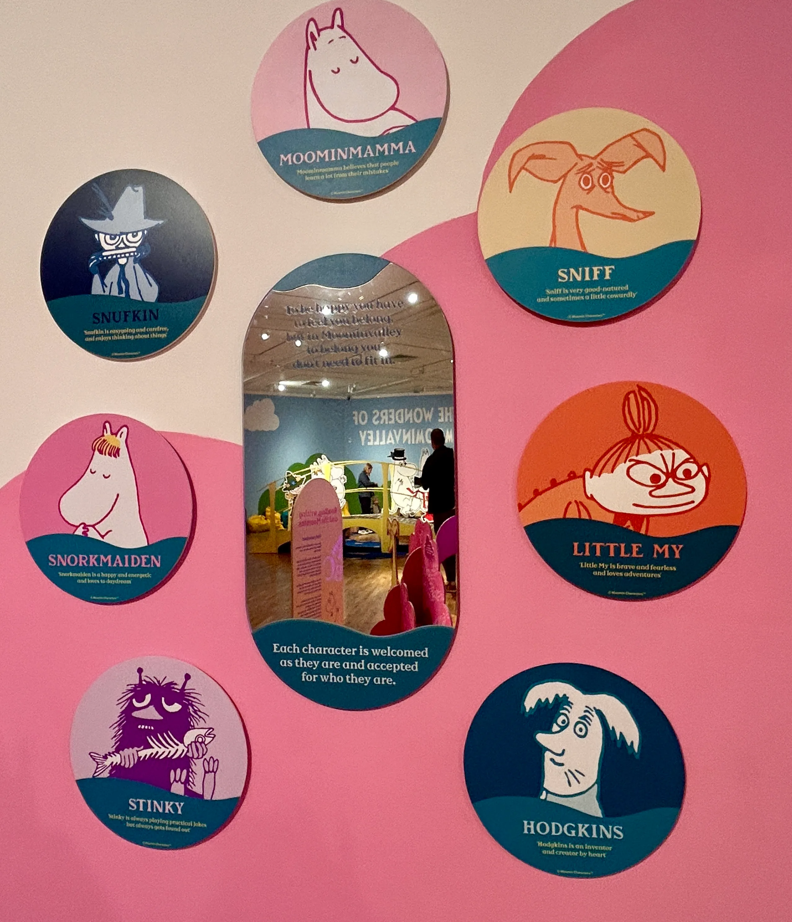 Moomins exhibition interactive play areas exploring emotions and creativitity at Ferens Art Gallery in Hull.