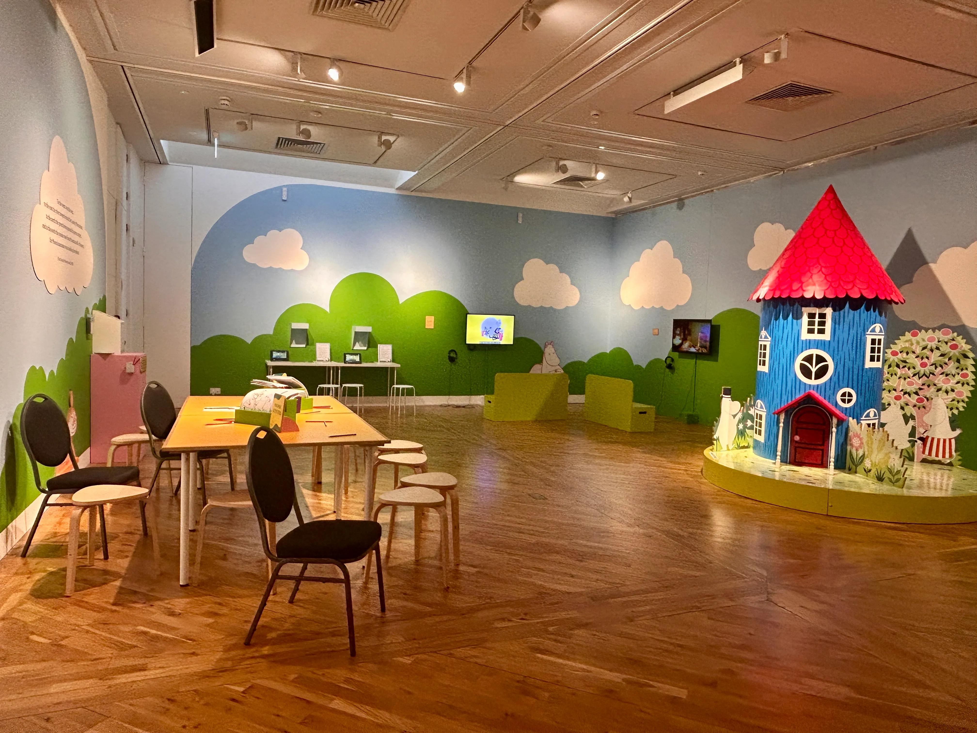 Moomin House, art and stop motion interactive activities at the Wonders of Moominvalley exhibition at Ferens Art Gallery in Hull.