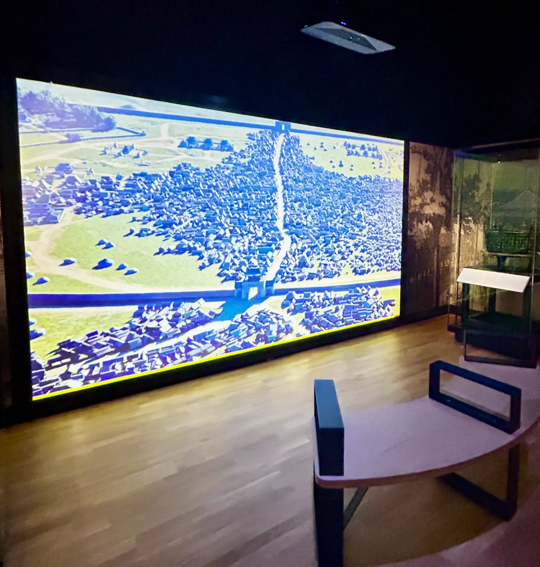 specially created video depicting city life in Mongolian in the life and times of Ghengis Khan, part of the exhibition into Mongol rule at the Royal Armouries in Leeds.