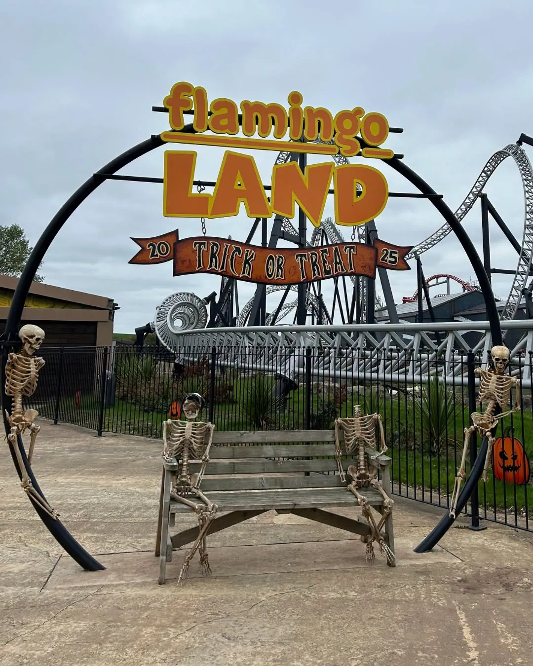 Spooky Halloween atmospheric setup at Flamingo Land Resort