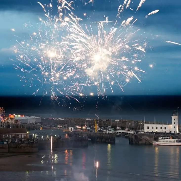 Saturday firework display at Seafest in Scarborough in July