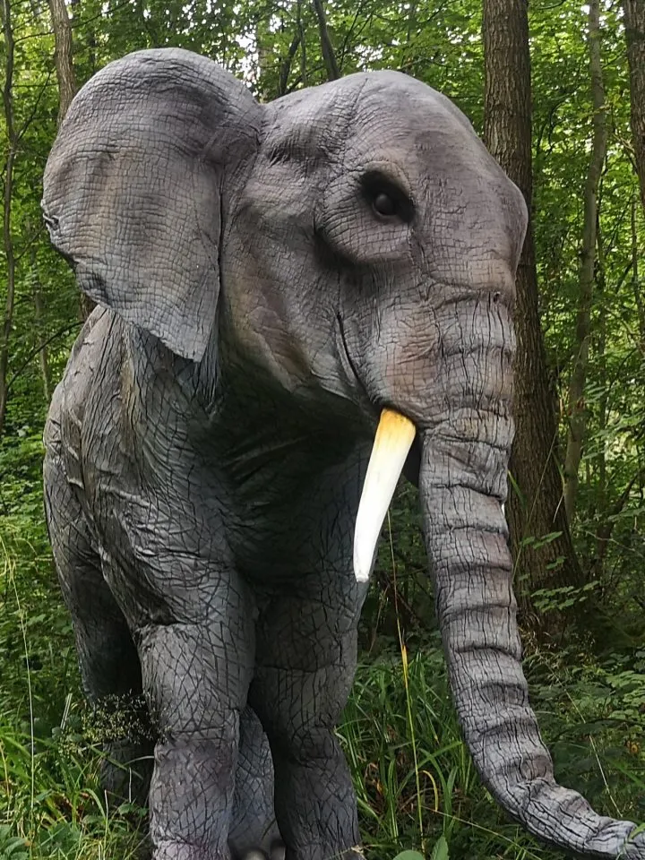 Jumbo the animatronic elephant in a woodland setting, jumbo is visiting York on 6th June 2026.
