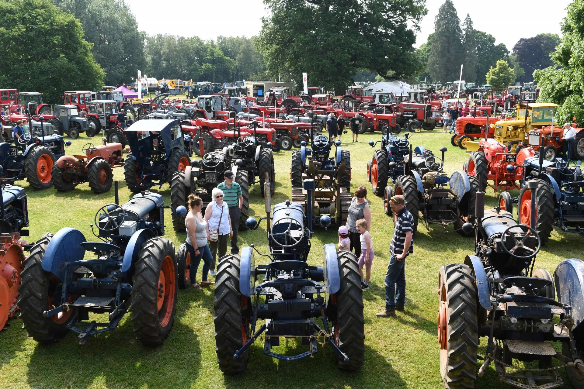 view of tractor displays at Tractor Fest hosted by Newby Hall in June
