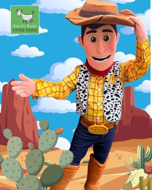 Woody from Toy Story who will be visiting Beetle Bank Farm during May Half Term