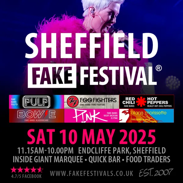 Sheffield Fake Festival tribute band music event in May 2026