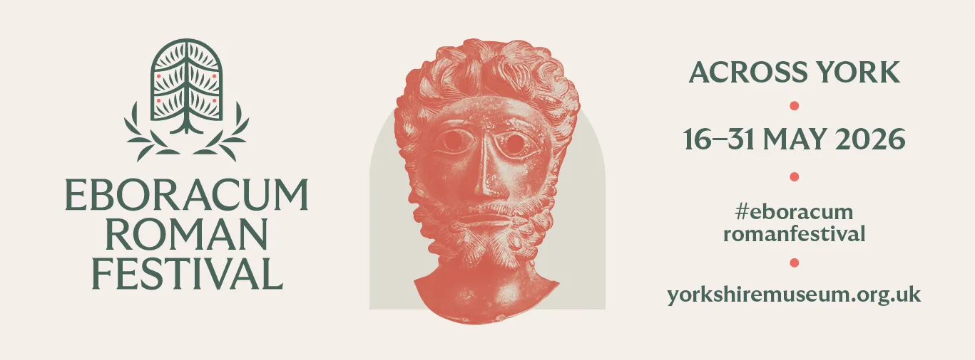 promotional banner for the Eboracum Roman Festival in York during May Half Term 2026.