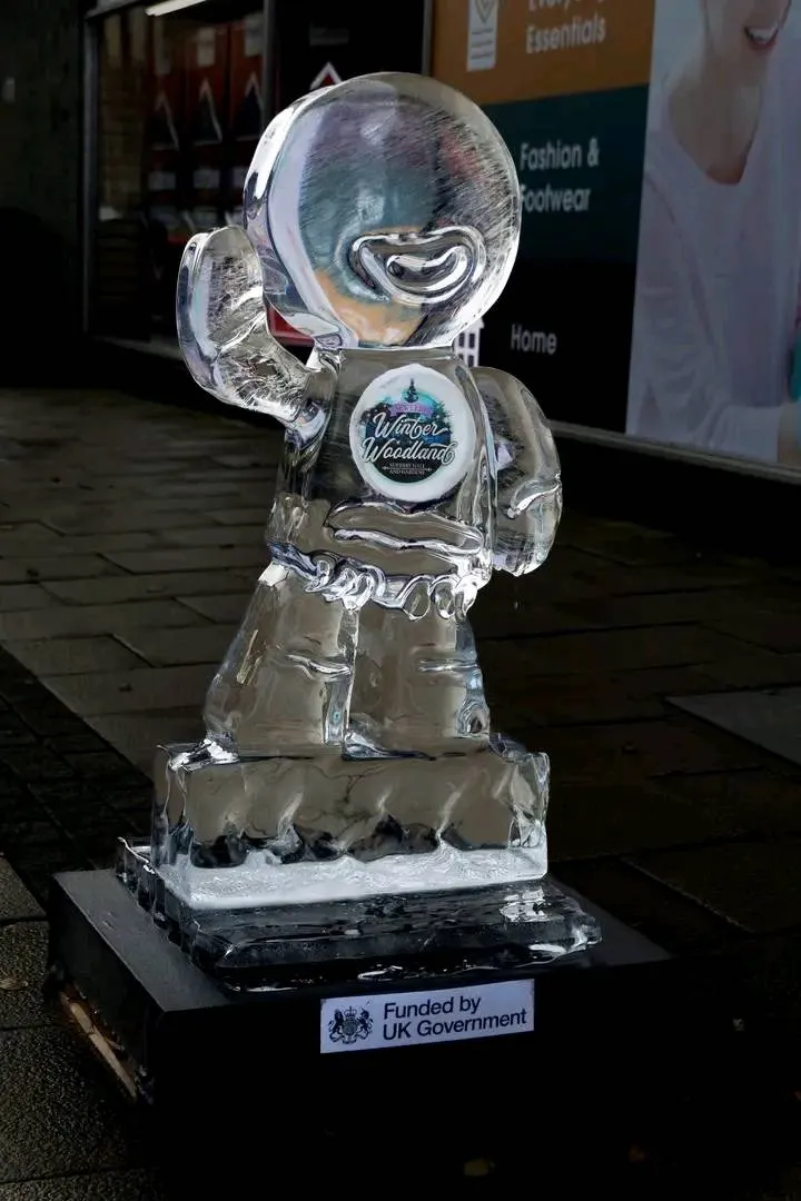 ICe scultpure on the free bridlington ice trail event in November