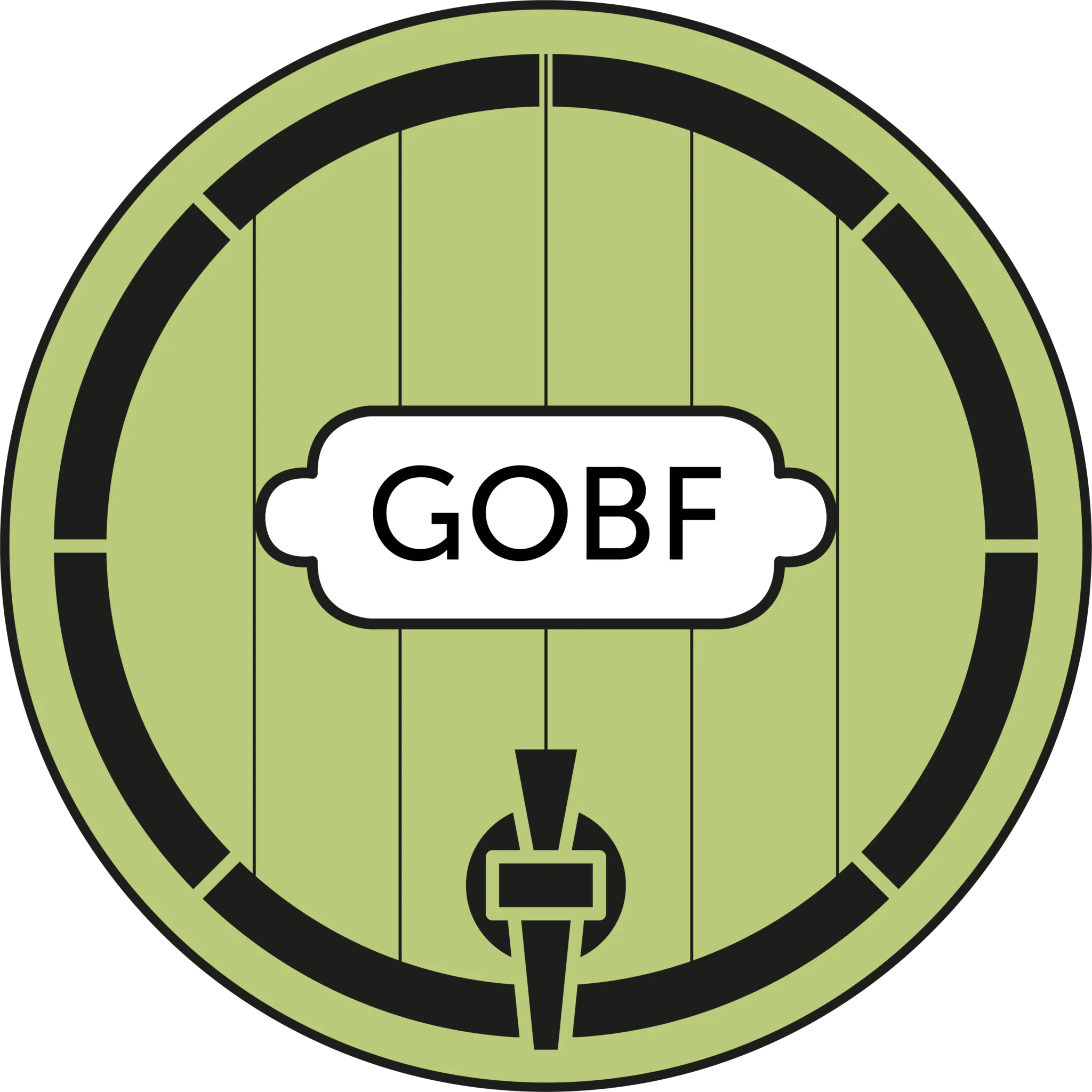 Logo for the Great Ouseburn Beer Festival, green barrel event in October 