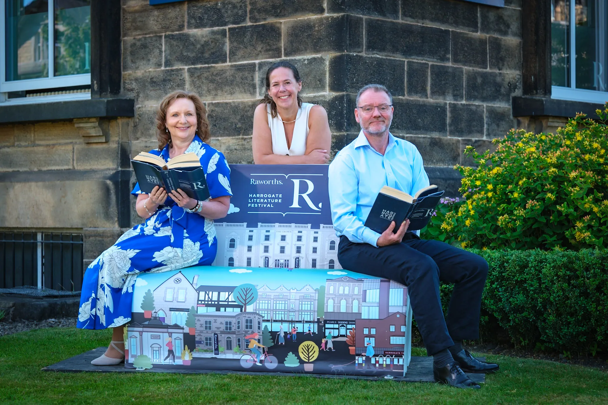 Author speaking on stage at the Raworths Harrogate Literature Festival in Harrogate