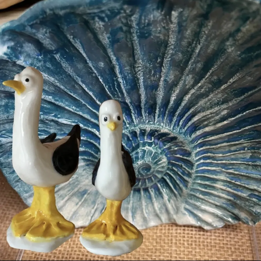Seagull and plate sculpture, one of the displays at Staithes Art and Heritage Festival