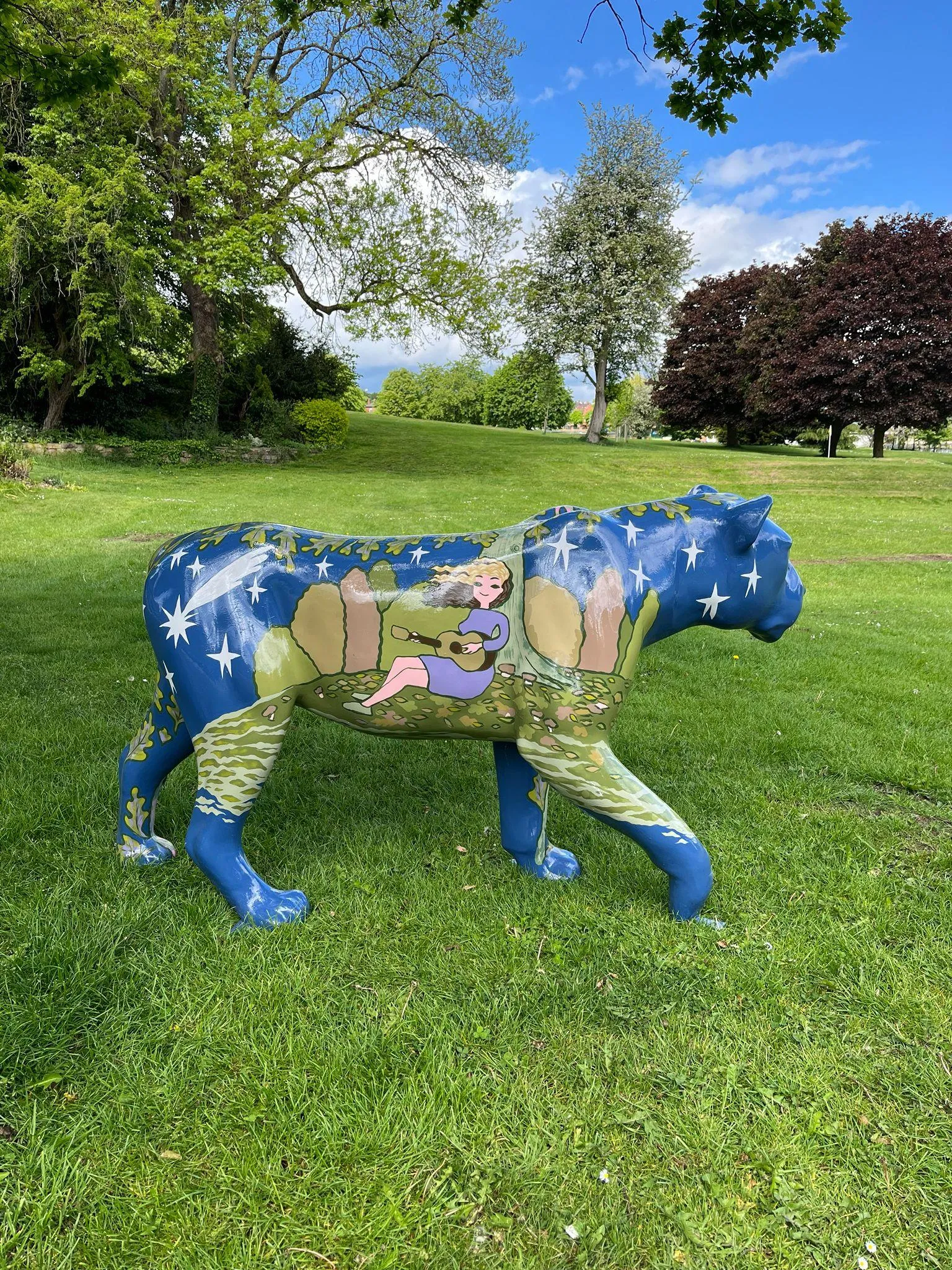 Lion from the pride of yorkshire trail at elsecar near Barnsley, a free public art event across South Yorkshire in summer 2026.