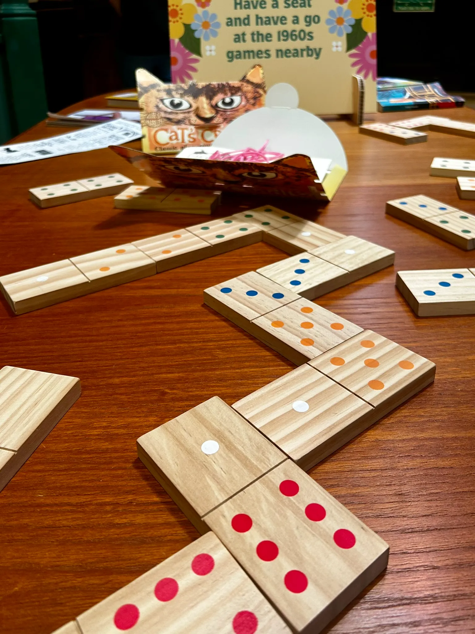 Dominoes and other childrens table games fromthe 1960's, part of Summer at York Castle Museum