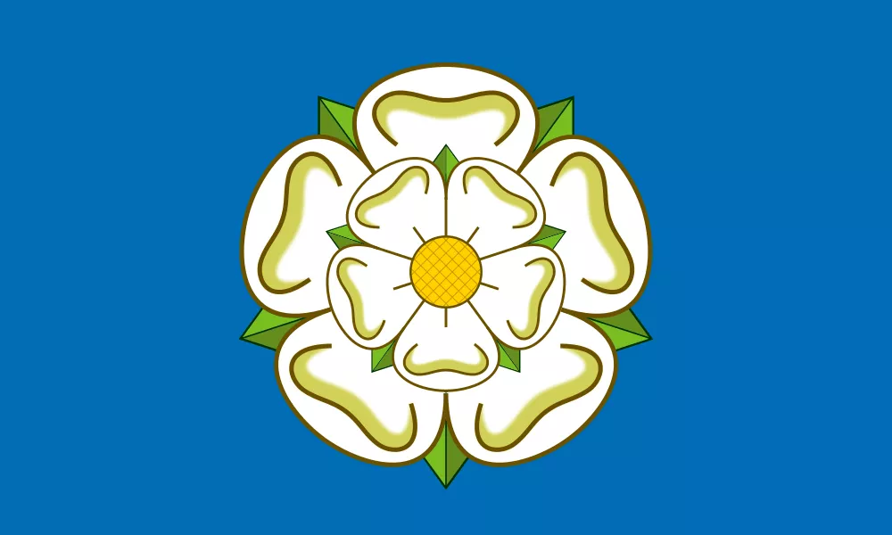 Yorkshire flag white rose on a blue background