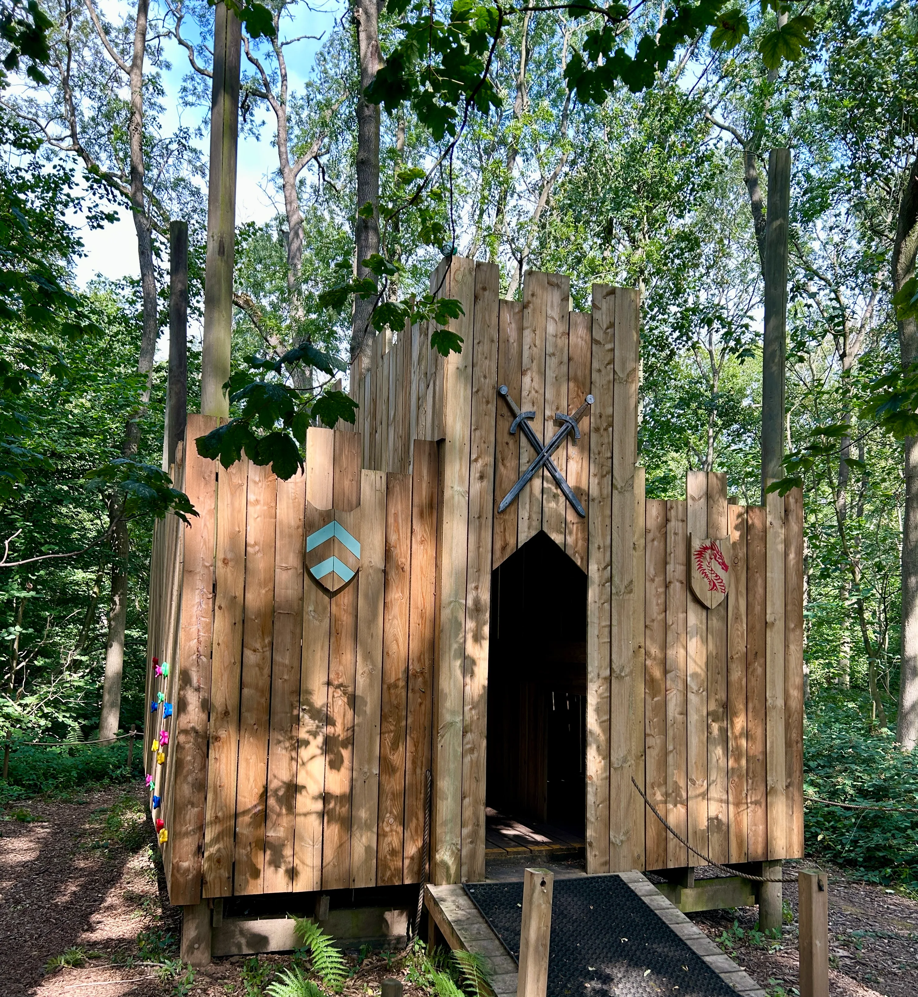 Wooden Castle like playfort at The Secret Forest