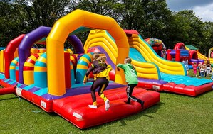 giant brightly coloured inflatables
