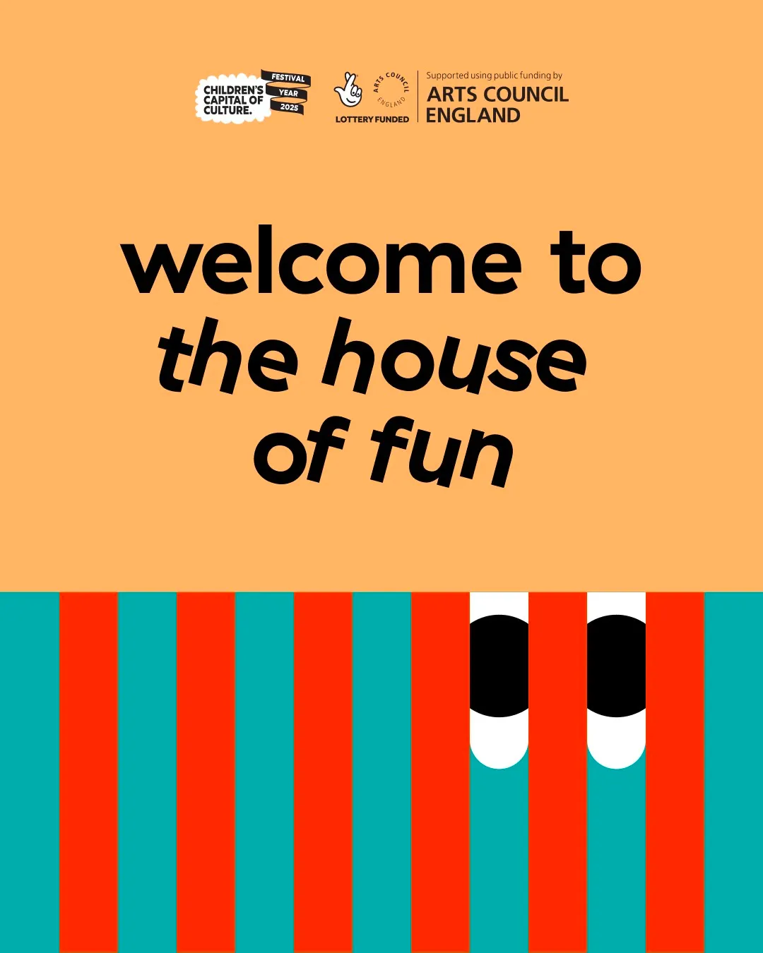 House of fun poster with striped background