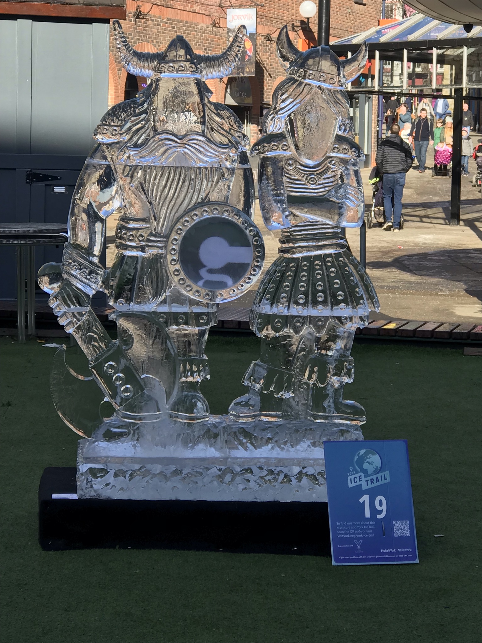 Viking ice sculpture