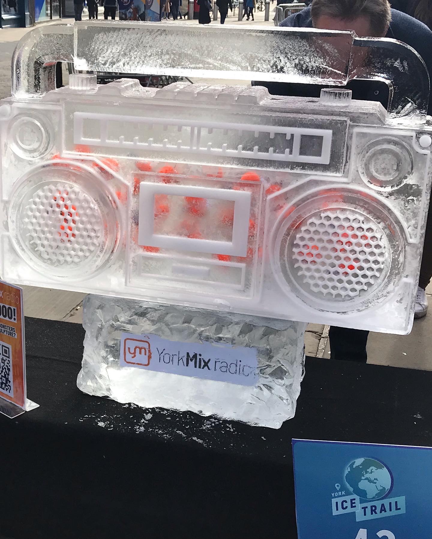 boombox stereo ice sculpture