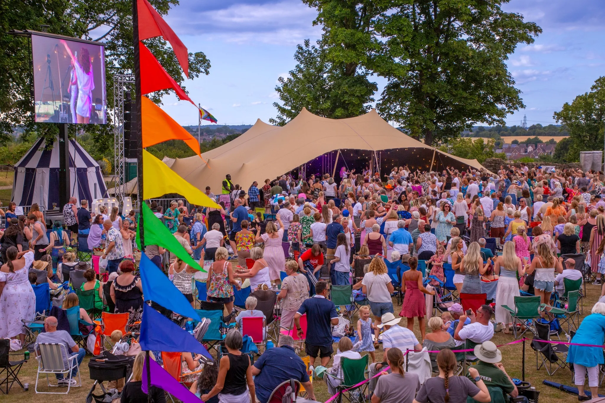 people enjoying the music at the Pontefract Castle Tributes event in June 2026