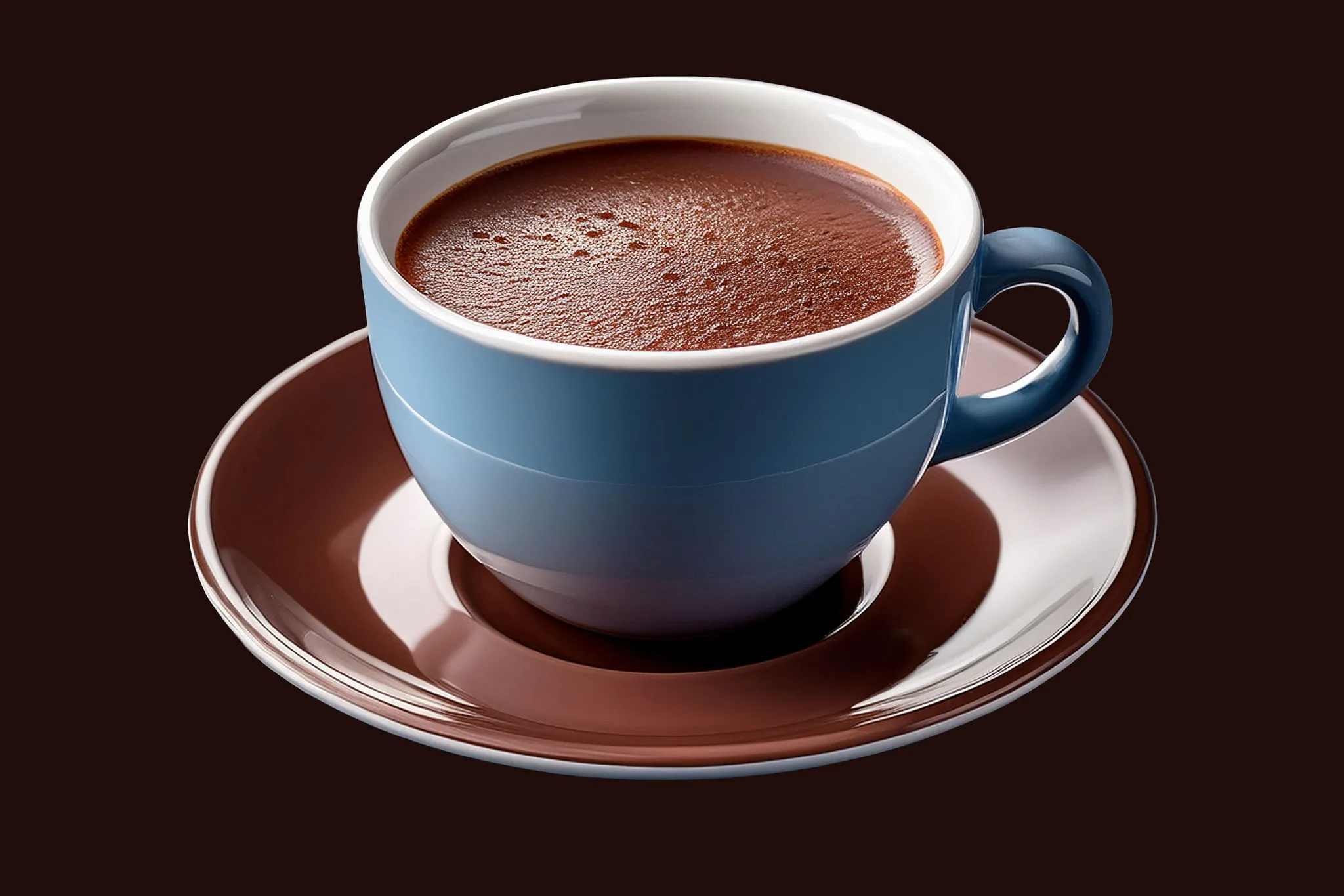 cup of hot chocolate on a saucer