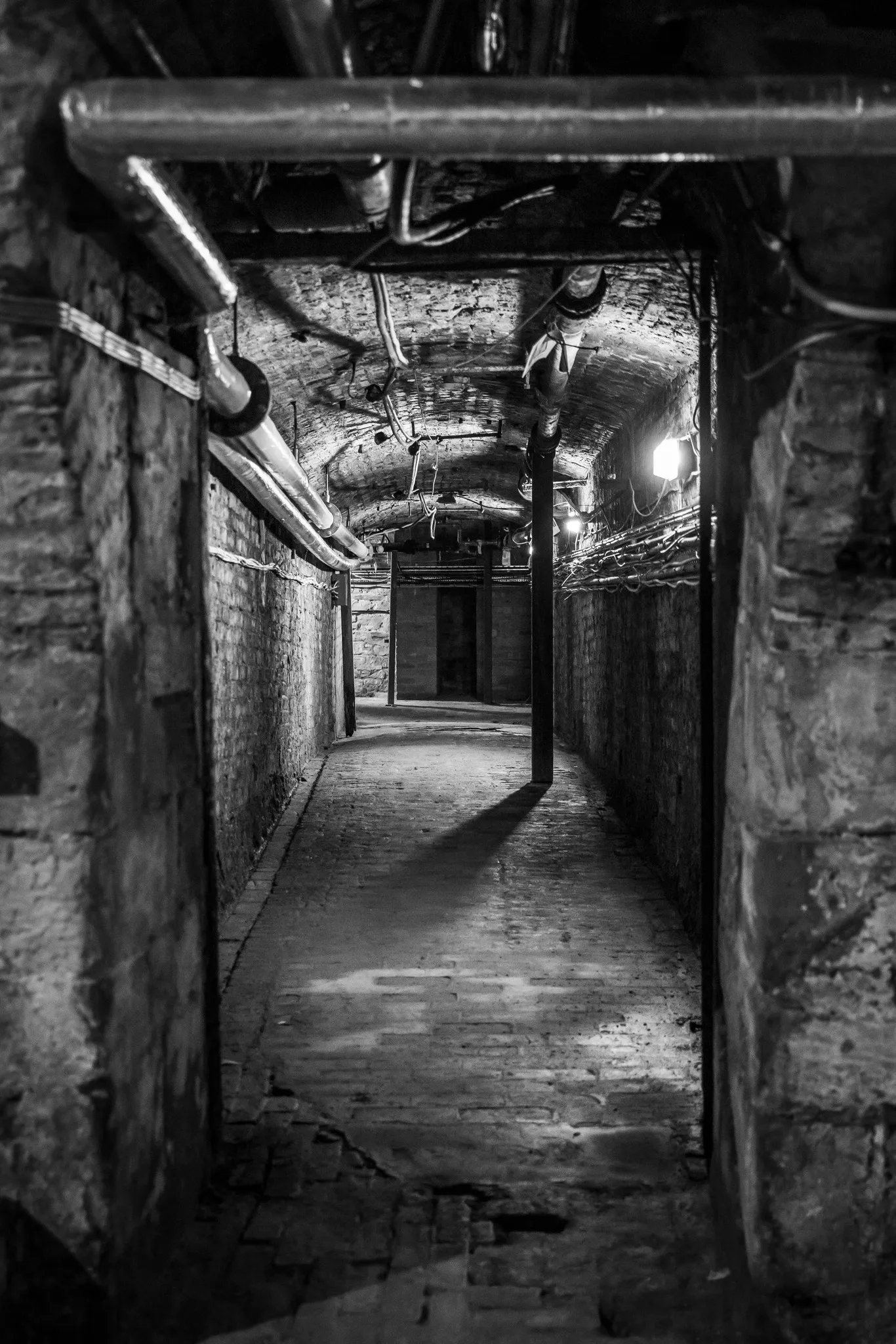 black and white image of a corridor at Wentworth Woodhouse