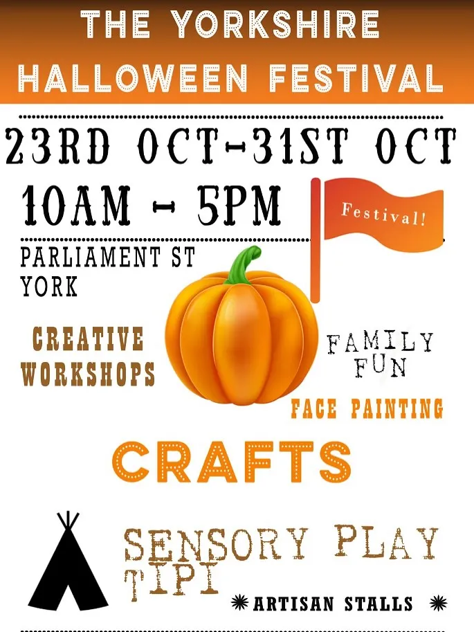Poster with details of the Yorkshire Halloween Festival