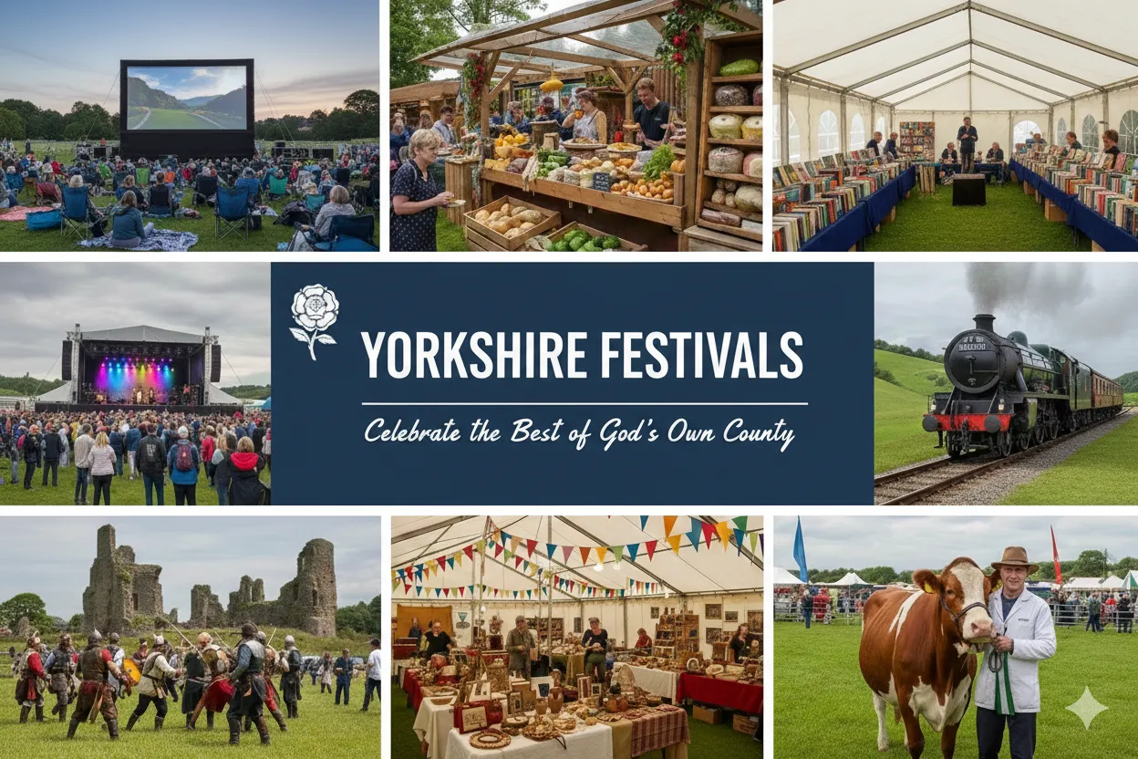 collage of images from Yorkshire festivals
